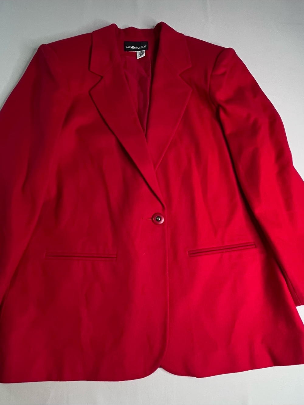Sag Harbor Red Single-Button Notch Lapel Blazer